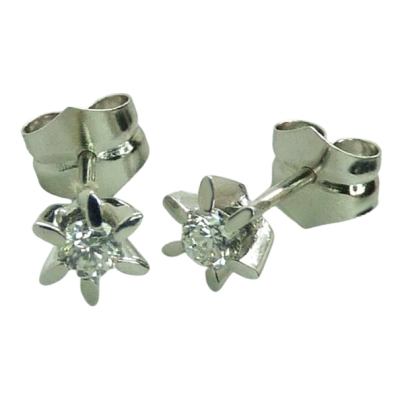 PENDIENTES CUCHILLA ORO BLANCO BRILLANTE 3.5MM 0.34 CT TW VS-H. - RGB9746/34