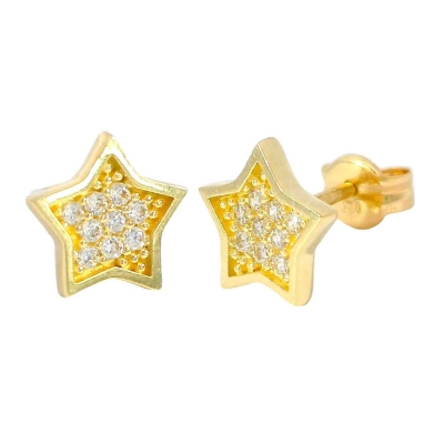 PENDIENTES ESTRELLA CIRCONITAS PRESION 7.5MM - RG5875