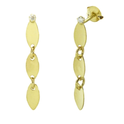 PENDIENTES LARGOS HOJAS CON CIRCONITA.18MM. - RG5576