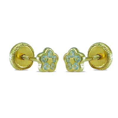 PENDIENTES MARGARITA CIRCONITAS. 4'5MM TORNILLO . - RG2374