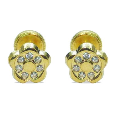 PENDIENTES MARGARITA CON CIRCONITAS. 6.5MM TORNILLO - RG3366