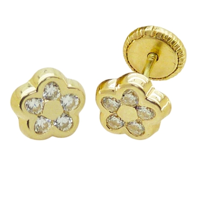 PENDIENTES MARGARITA CON CIRCONITAS.6MM. - RG4250