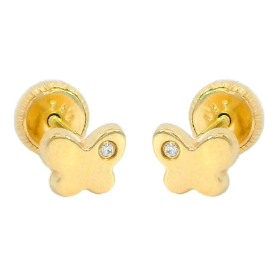 PENDIENTES MARIPOSA 6MM CON CIRCONITAS. - RG4670