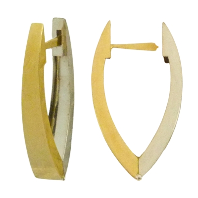 PENDIENTES MEDIO ARO 21MM BICOLOR CATALAN - RG5085