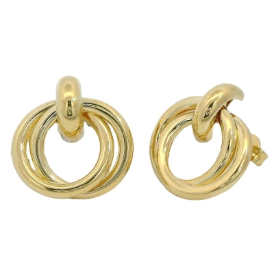 PENDIENTES NUDO 15MM.ORO AMARILLO PRESION - RG5938