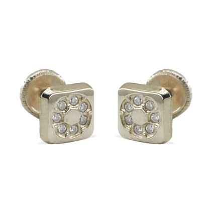 PENDIENTES ORO BLANCO CUADRADOS .5.5 MM.TORNILLO - RG3368B