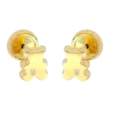 PENDIENTES OSITO 6MM CON BRILLANTES,0.04 CT TW - RGB4669