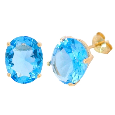 PENDIENTES OVAL 10x8MM COLOR  AGUAMARINA PRESION - RG5046A
