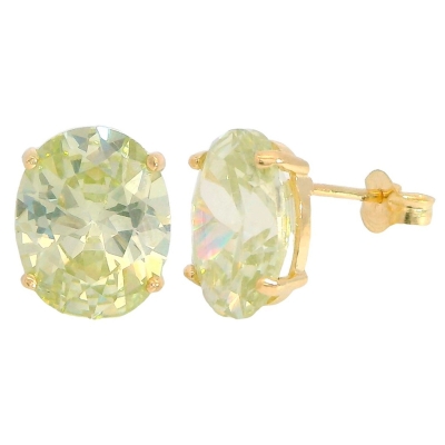 PENDIENTES OVAL 10x8MM COLOR  CITRINO PRESION - RG5046CT