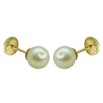 PENDIENTES PERLA ESFERICA 6-7MM.ROSCA - RG1002