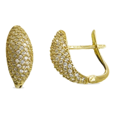 PENDIENTES ORO Y CIRCONITAS CON CIERRE CATALAN. - RG4779