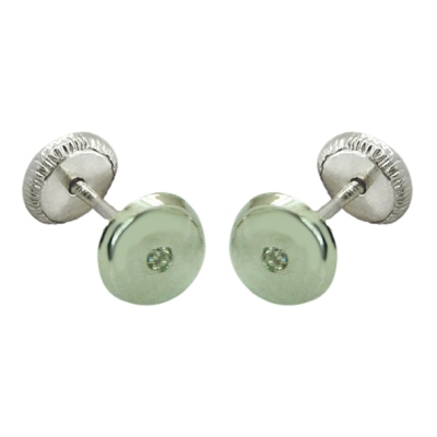 PENDIENTES REDONDOS BRILLANTES DE 1'3MM.ORO BLANCO - RG2517B