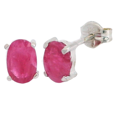 PENDIENTES RUBI OVAL 6x4MM 0.95 CT TW.ORO BLANCO. - RG5440RB