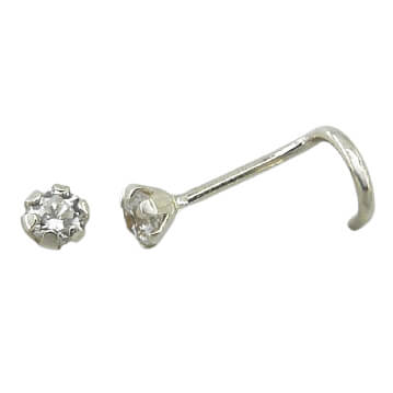 PIERCING NARIZ GARRA 2MM ORO BLANCO - RG1252B