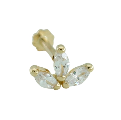 PIERCING OREJA Y NARIZ TRES CIRCONITAS. - RG1098