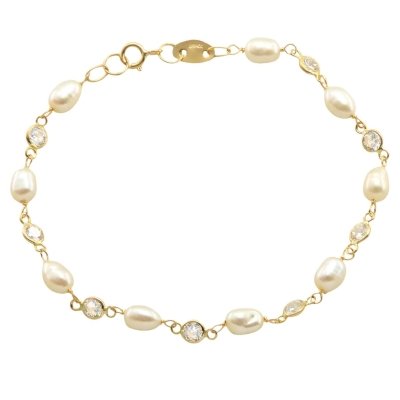 PULSERA COMUNION PERLAS Y  CINCONITAS - RG9000/21