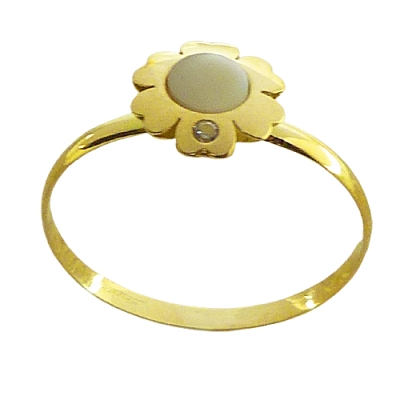 SORTIJA FLOR CON NACAR Y CIRCONITA. - RG5272/S