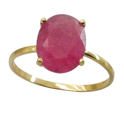 SORTIJA PIEDRA OVAL DE 10x8MM COLOR RUBI. - RG5046/SR