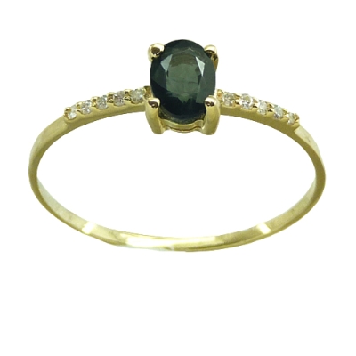 SORTIJA ZAFIRO OVAL 6x4 10 BRILLANTES 1MM H-SI 0.07 CT TW - RGB4154/SZ