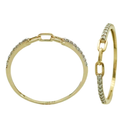 SORTIJA 3 ESLABONES Y CIRCONITAS.1MM GROSOR. - RG5749