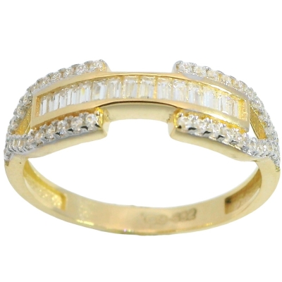 SORTIJA BAGUES CENTRAL Y 2 BANDAS CIRCONITAS - RG5895