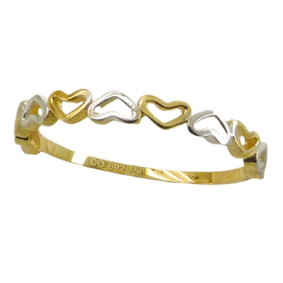 SORTIJA CORAZONES CALADOS BICOLOR. - RG5020
