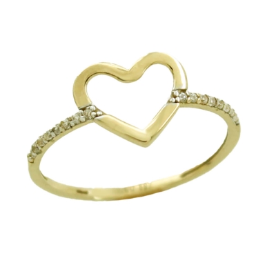 SORTIJA CORAZÓN CALADO Y CIRCONITAS. - RG5752