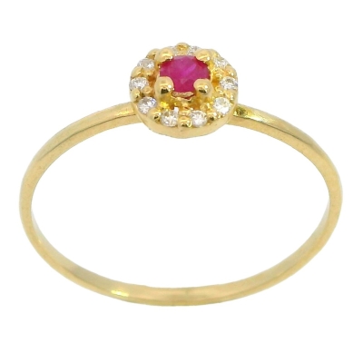 SORTIJA CUAJO RUBÍ 2.5MM 10 BRILLANTES 1MM H-SI 0.07 CT - RGB4157/SR