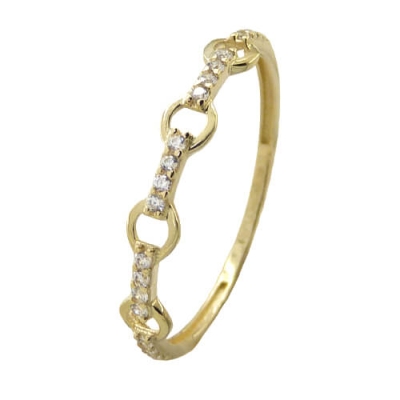 SORTIJA ESLABONES CON CIRCONITAS.3MM GROSOR. - RG5486