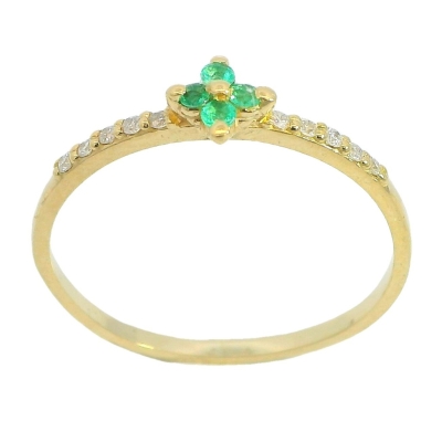 SORTIJA ESMERALDAS DE  1.5MM 10 BRILLANTES 1MM H-SI 0.07 CT - RGB4166/SE