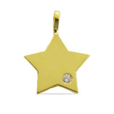 COLGANTE ESTRELLA PLANA 12MM CON CIRCONITA. - RG4622/C