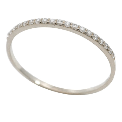 SORTIJA MEDIA ALIANZA  ORO BLANCO CON CIRCONITAS. - RG4845B