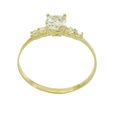 SORTIJA ORO AMARILLO Y CIRCONITAS. - RG5748