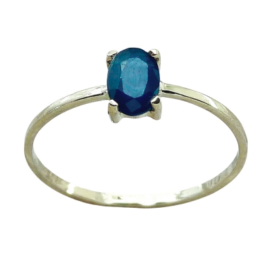 SORTIJA ORO BLANCO ZAFIRO OVAL DE 6x4MM.0.53 CT - RG5440/SZB