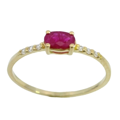 SORTIJA RUBI OVAL DE 5x3MM. - RG5966/SR