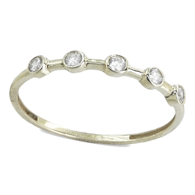 SORTIJA ORO BLANCO CON CINCO CIRCONITAS. - RG4024B