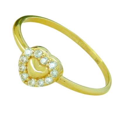 SORTIJA CORAZON Y CIRCONITAS. - RG5218