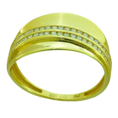 SORTIJA TRES BANDAS DE CIRCONITAS. - RG5207