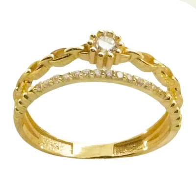 SORTIJA ESLABONES Y CIRCONITAS. - RG5202