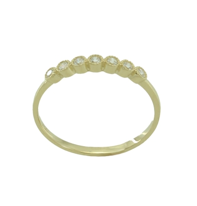 SORTIJA SIETE CIRCONITAS REDONDAS. - RG4138