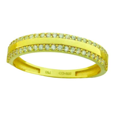 SORTIJA DOS BANDAS DE CIRCONITAS. - RG5209