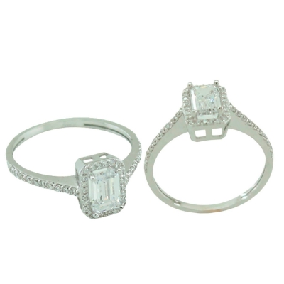 SORTIJA ORO BLANCO CIRCONITA RECTANGULAR 6x4MM. - RG5746