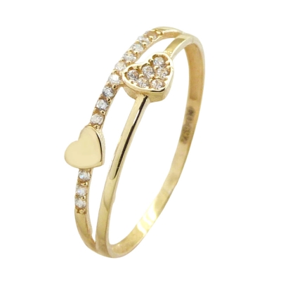 SORTIJA CORAZONES Y CIRCONITAS,CABEZA 7MM. - RG5512