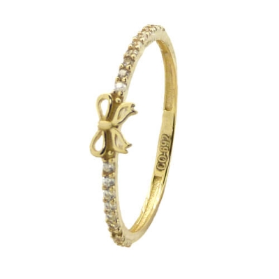 SORTIJA LAZO Y CIRCONITAS. - RG5514