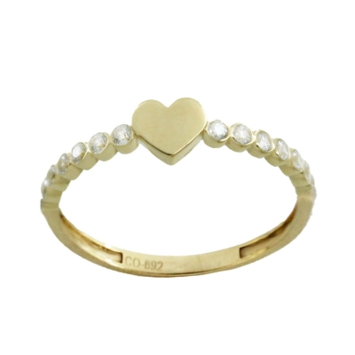 SORTIJA CORAZON Y CIRCONITAS.CUERPO 2MM. - RG5770