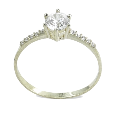 SORTIJA ORO BLANCO CON CIRCONITA REDONDA. - RG4410B