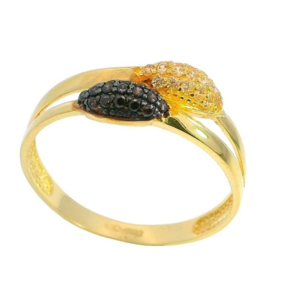 SORTIJA PIEDRAS ROSAS Y NEGRAS. - RG5772