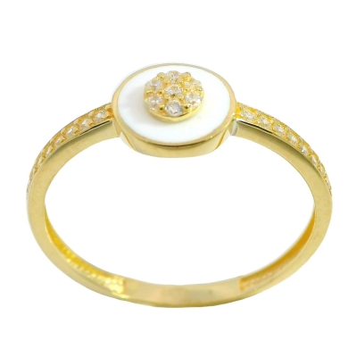 SORTIJA REDONDA 8MM ESMALTE Y CIRCONITAS. - RG5236/S