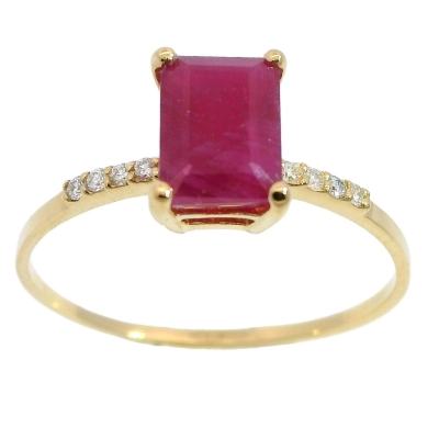 SORTIJA RUBI 7x5MM 0.98 CT 8 BRILLANTE 1MM H-SI 0.06 - RGB4158/SR