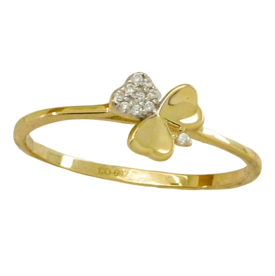 SORTIJA TREBOL PIEDRAS FUNDIDA - RG5010